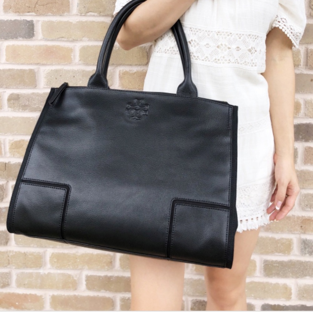 NWOT Tory Burch Large Ella Canvas Leather Tote